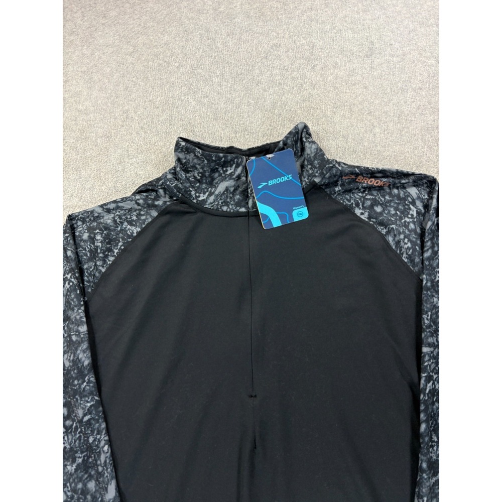 NWT Brooks DASH 1/2 Zip Long Sleeve Running Shirt (Women's 2XL) Black - Picture 2 of 13